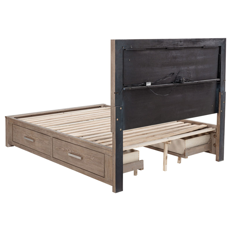 Kenora Panel Platform Storage Bed with LED Lighting