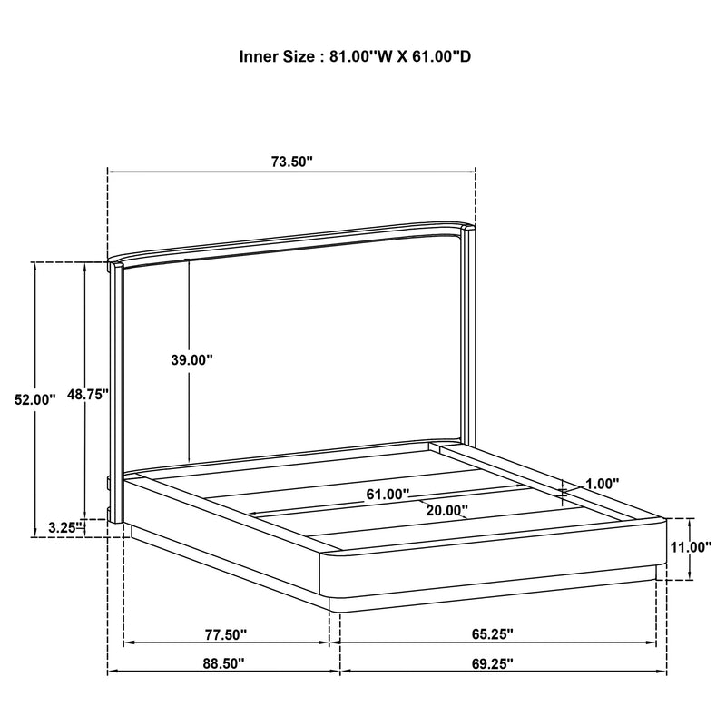 Kailani Wingback Platform Bed