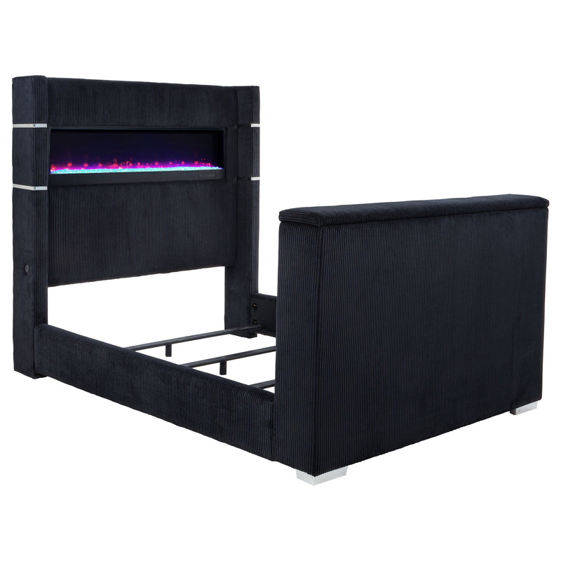 Tisdall Wingback TV Bed with Flame Visualizer