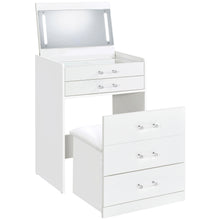 Load image into Gallery viewer, Danbury Makeup Vanity Table with LED Mirror and Stool