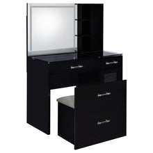 Load image into Gallery viewer, Flora Makeup Vanity Table with LED Mirror and Stool