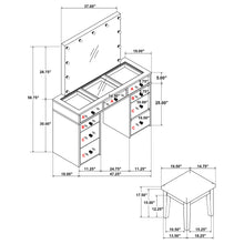Load image into Gallery viewer, Regina Makeup Vanity Table with LED Mirror and Stool