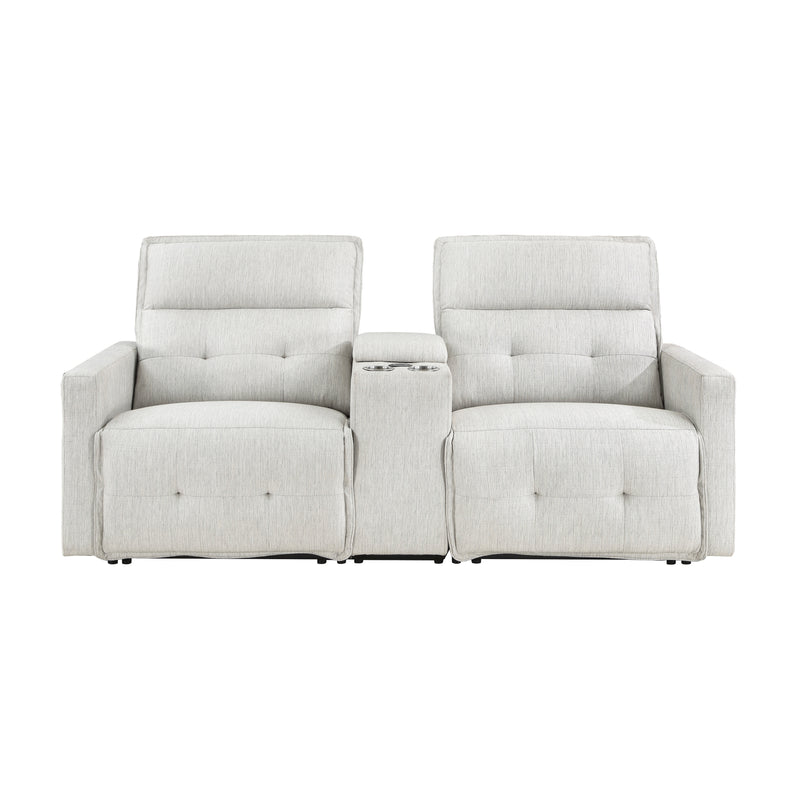 Salida-(3)Power Double Reclining Love Seat with Center Console and Power Headrests image