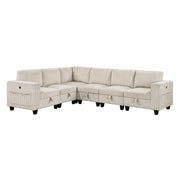 Walterboro-(6)6-Piece Sectional with Storage, Storage Pouches and Charging Ports image