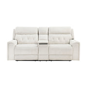 Celeste-Power Double Reclining Love Seat with Center Console, Power Headrests, Hidden Arms Cup Holders, Charging Ports and Wireless Charger image