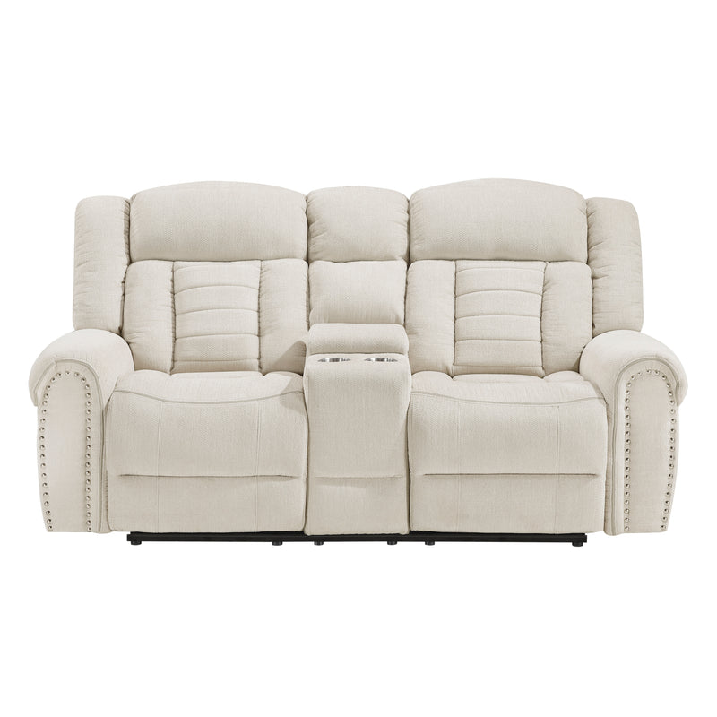 Nutmeg-Double Reclining Love Seat with Center Console image