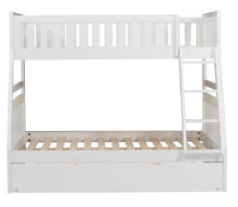 Load image into Gallery viewer, Galen Twin/Full Bunk Bed w/ Twin Trundle in White B2053TFW-1R