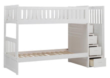 Load image into Gallery viewer, Galen Bunk Bed w/ Reversible Step Storage in White B2053SBW-1