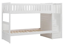 Load image into Gallery viewer, Galen Bunk Bed w/ Reversible Step Storage in White B2053SBW-1
