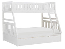 Load image into Gallery viewer, Galen Twin/Full Bunk Bed w/ Twin Trundle in White B2053TFW-1R