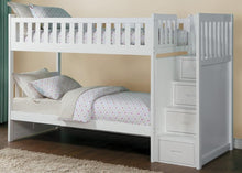 Load image into Gallery viewer, Galen Bunk Bed w/ Reversible Step Storage in White B2053SBW-1