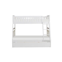 Load image into Gallery viewer, Galen Twin/Full Bunk Bed w/ Twin Trundle in White B2053TFW-1R