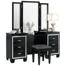 Load image into Gallery viewer, Allura Vanity Dresser with Mirror in Black 1916BK-15