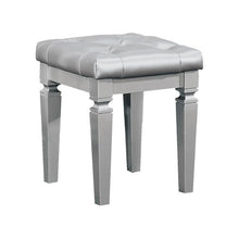 Load image into Gallery viewer, Allura Vanity Stool in Silver 1916-14