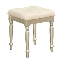Load image into Gallery viewer, Celandine Vanity Stool in Pearl/Silver 1928-14