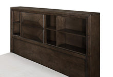 Load image into Gallery viewer, Chesky Queen Bookcase Bed with Footboard Storage in Warm Espresso 1753-1