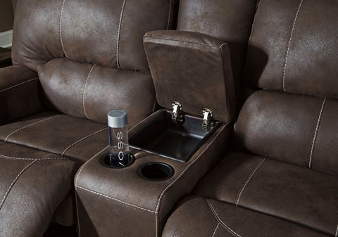 POWER RECLINING LOVESEAT WITH CONSOLE AND ADJUSTABLE HEADREST