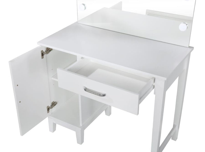 Vanity Set with LED Lights White and Dark Grey