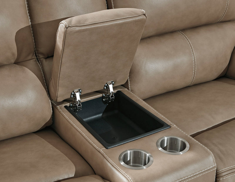 Ricmen Power Reclining Loveseat with Console PUTTY