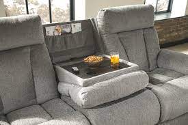 RECLINING SOFA WITH DROP DOWN TABLE